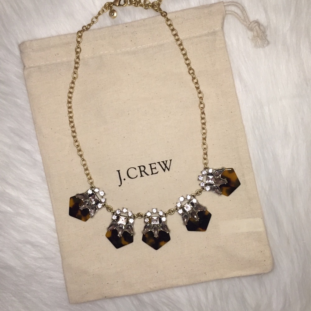 ✨HP✨ J. Crew tortoiseshell & crystal necklace - Picture 5 of 8